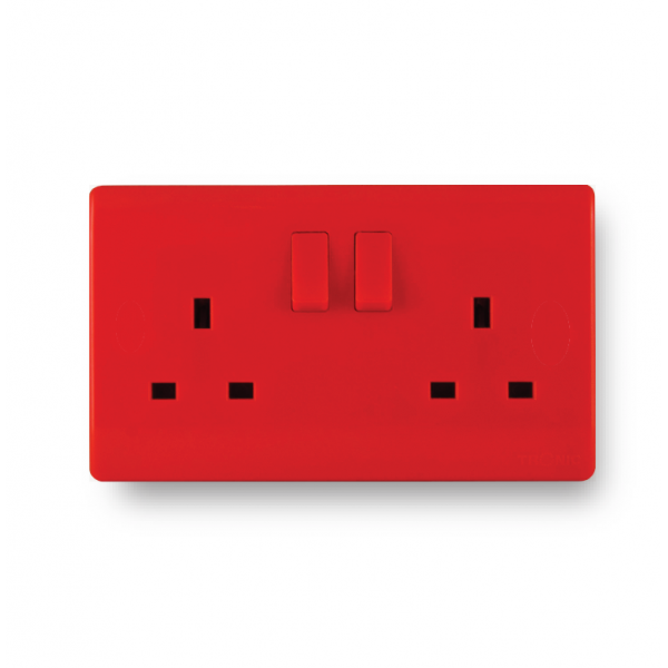 TR 5213-RD 13Amp Switch Socket Twin Red